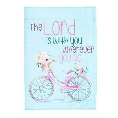 RECINTO 13 x 18 in. Bicycle The Lord Is Garden Flag with You RE3463879